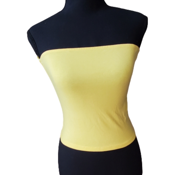NWT FOREVER XXI YELLOW TUBE/ CROP TOP ( SIZE M) - Picture 1 of 4